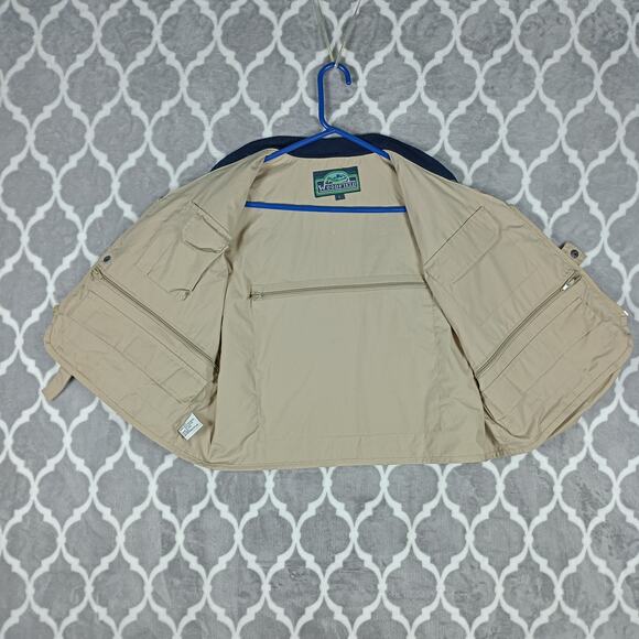 Woodfield Fishing Utility Vest Men Size Large Tan Multi Pocket Outdoor Travel - Picture 7 of 11